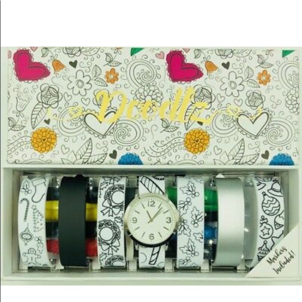 ⏰ 🆕  NWT Doodlz Color your own Xmas Wthband 🇺🇸